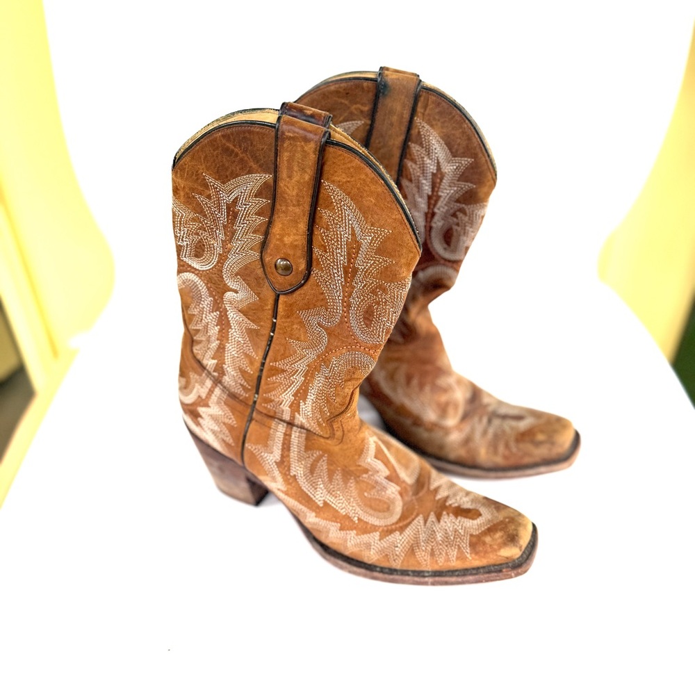 Corral Leather Ornate Western Cowboy Boots, Style G1902, Size 8.5, Women’s